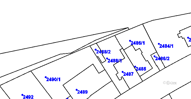 Parcela st. 2488/2 v KÚ Krč, Katastrální mapa