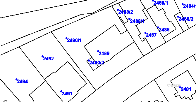Parcela st. 2489 v KÚ Krč, Katastrální mapa