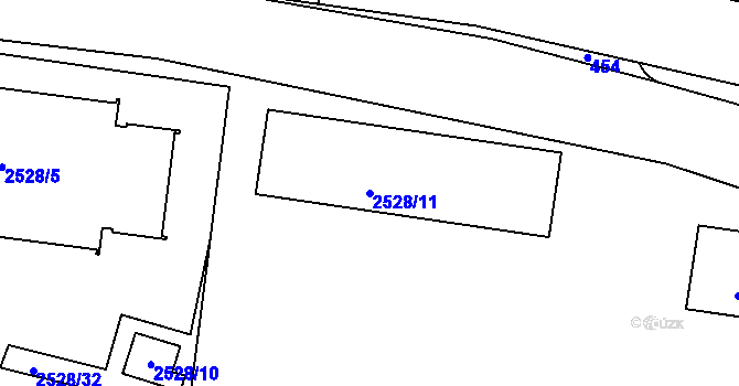 Parcela st. 2528/11 v KÚ Krč, Katastrální mapa