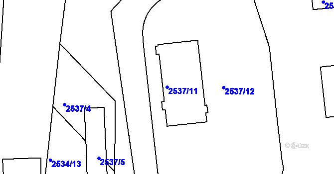 Parcela st. 2537/11 v KÚ Krč, Katastrální mapa
