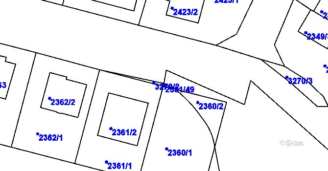 Parcela st. 2581/49 v KÚ Krč, Katastrální mapa