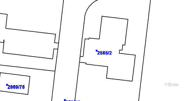 Parcela st. 2585/2 v KÚ Krč, Katastrální mapa