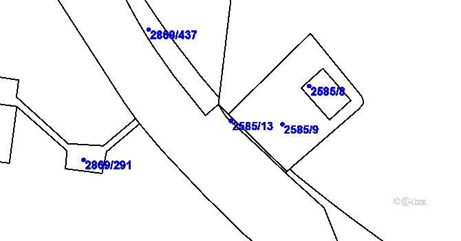 Parcela st. 2585/13 v KÚ Krč, Katastrální mapa