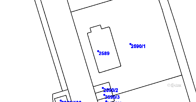 Parcela st. 2589 v KÚ Krč, Katastrální mapa