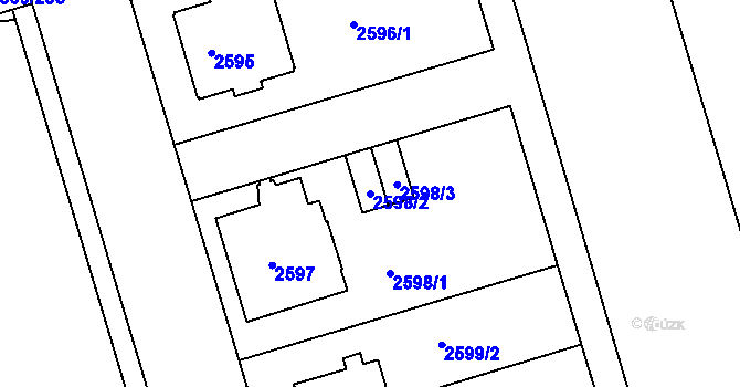 Parcela st. 2598/2 v KÚ Krč, Katastrální mapa