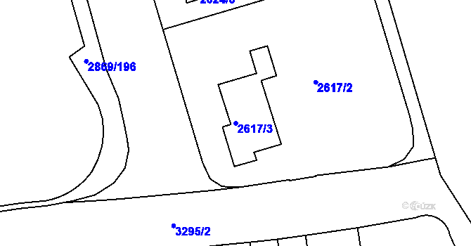 Parcela st. 2617/3 v KÚ Krč, Katastrální mapa