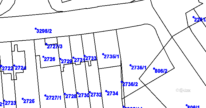Parcela st. 2735/1 v KÚ Krč, Katastrální mapa