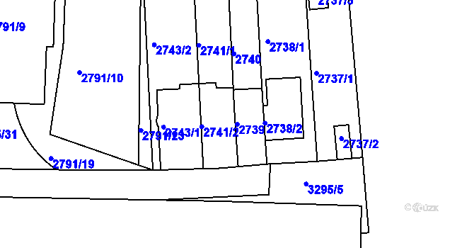 Parcela st. 2739 v KÚ Krč, Katastrální mapa