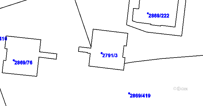 Parcela st. 2791/3 v KÚ Krč, Katastrální mapa