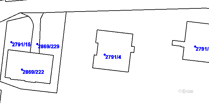 Parcela st. 2791/4 v KÚ Krč, Katastrální mapa