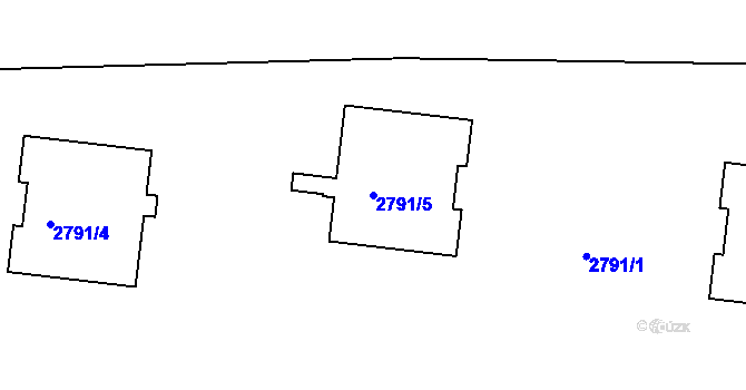 Parcela st. 2791/5 v KÚ Krč, Katastrální mapa