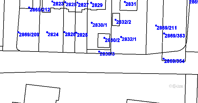 Parcela st. 2830/3 v KÚ Krč, Katastrální mapa
