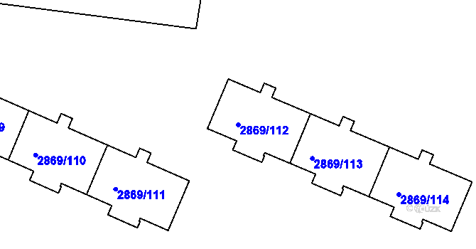 Parcela st. 2869/112 v KÚ Krč, Katastrální mapa