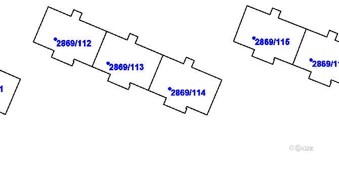 Parcela st. 2869/114 v KÚ Krč, Katastrální mapa