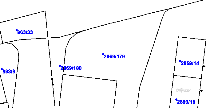 Parcela st. 2869/179 v KÚ Krč, Katastrální mapa