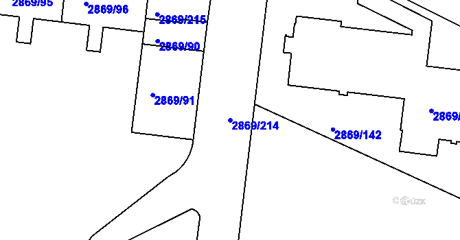 Parcela st. 2869/214 v KÚ Krč, Katastrální mapa