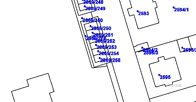 Parcela st. 2869/254 v KÚ Krč, Katastrální mapa