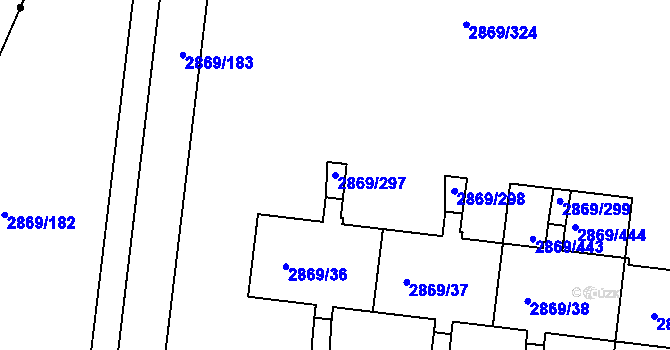 Parcela st. 2869/297 v KÚ Krč, Katastrální mapa
