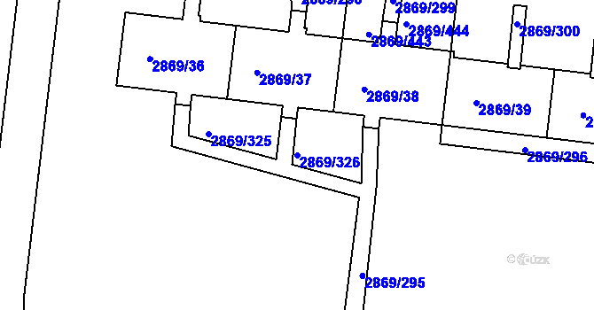 Parcela st. 2869/326 v KÚ Krč, Katastrální mapa