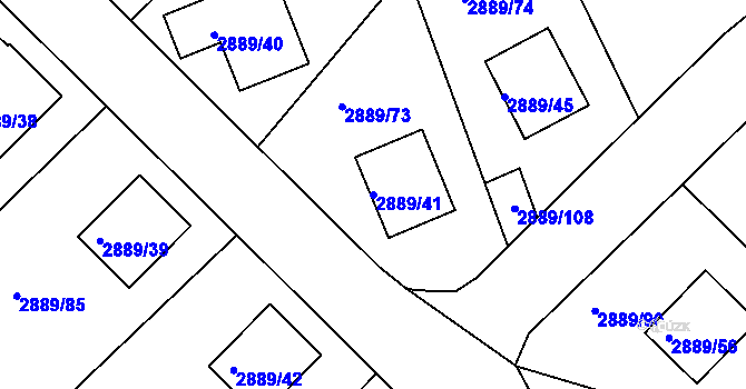 Parcela st. 2889/41 v KÚ Krč, Katastrální mapa
