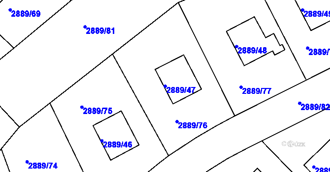 Parcela st. 2889/47 v KÚ Krč, Katastrální mapa