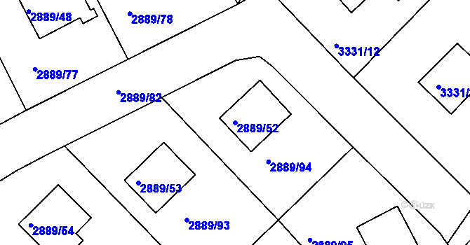 Parcela st. 2889/52 v KÚ Krč, Katastrální mapa