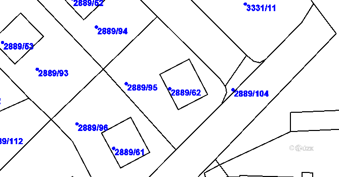 Parcela st. 2889/62 v KÚ Krč, Katastrální mapa