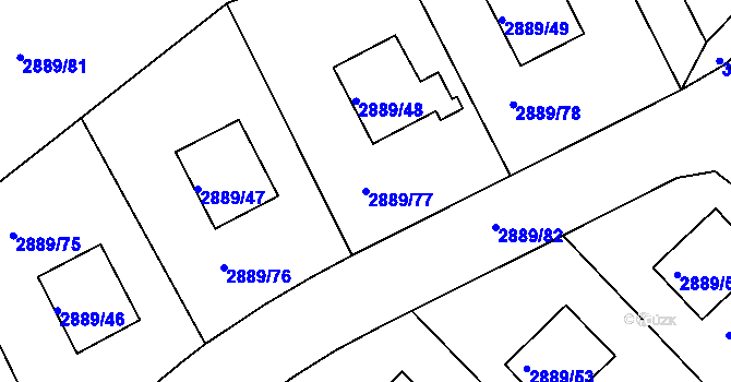 Parcela st. 2889/77 v KÚ Krč, Katastrální mapa