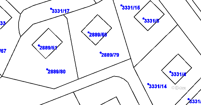 Parcela st. 2889/79 v KÚ Krč, Katastrální mapa