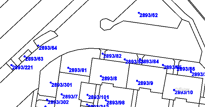 Parcela st. 2893/82 v KÚ Krč, Katastrální mapa