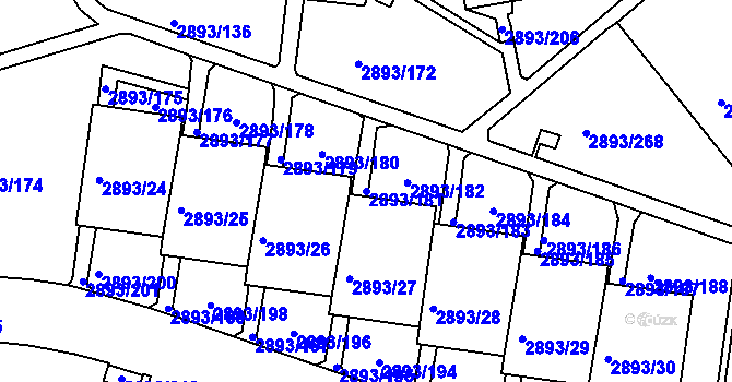 Parcela st. 2893/181 v KÚ Krč, Katastrální mapa