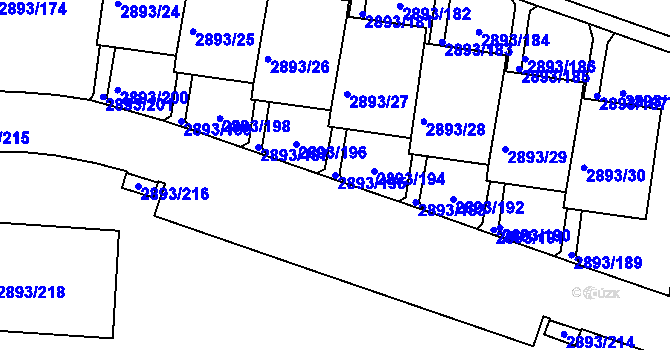 Parcela st. 2893/195 v KÚ Krč, Katastrální mapa