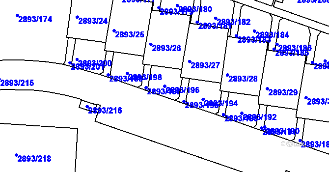 Parcela st. 2893/196 v KÚ Krč, Katastrální mapa