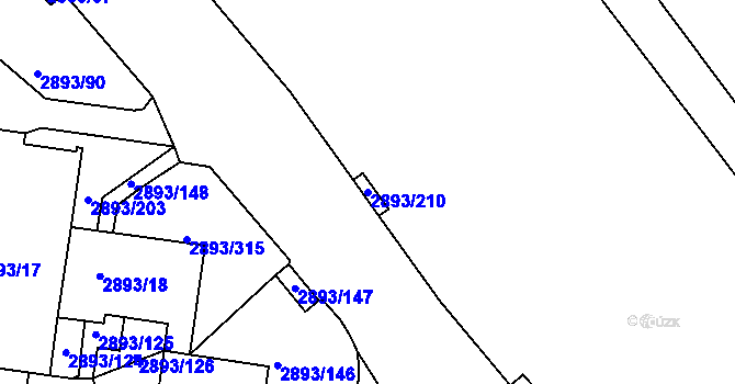Parcela st. 2893/210 v KÚ Krč, Katastrální mapa
