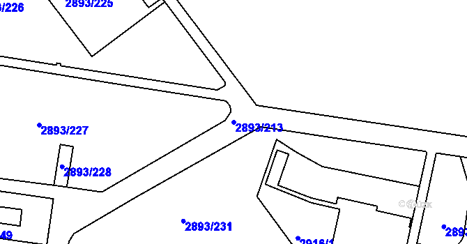 Parcela st. 2893/213 v KÚ Krč, Katastrální mapa