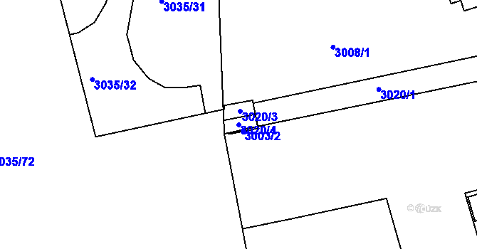 Parcela st. 3020/4 v KÚ Krč, Katastrální mapa