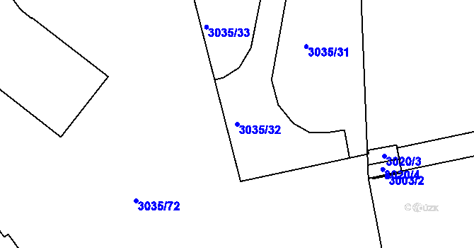 Parcela st. 3035/32 v KÚ Krč, Katastrální mapa