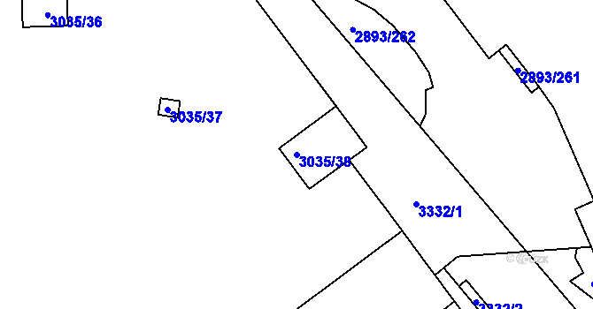 Parcela st. 3035/38 v KÚ Krč, Katastrální mapa