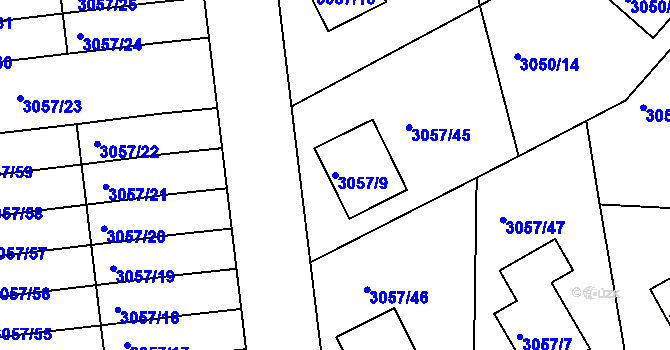 Parcela st. 3057/9 v KÚ Krč, Katastrální mapa