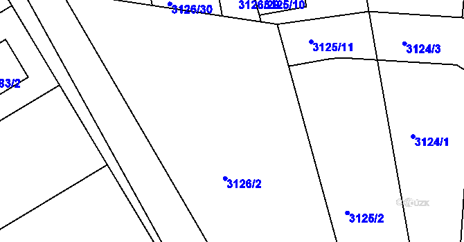 Parcela st. 3126/3 v KÚ Krč, Katastrální mapa