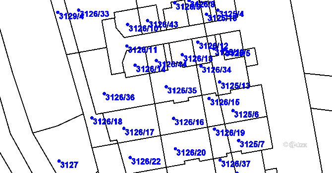 Parcela st. 3126/35 v KÚ Krč, Katastrální mapa
