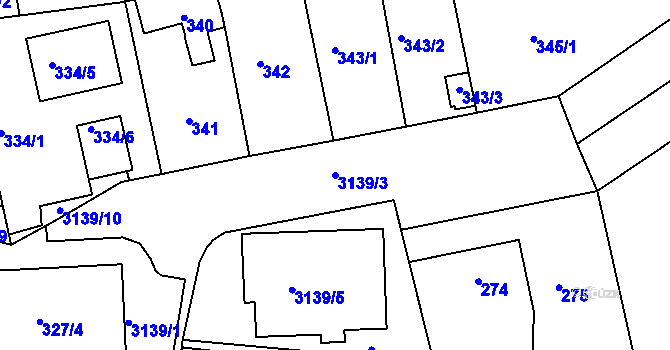 Parcela st. 3139/3 v KÚ Krč, Katastrální mapa