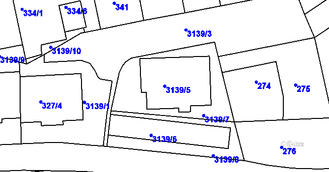 Parcela st. 3139/5 v KÚ Krč, Katastrální mapa