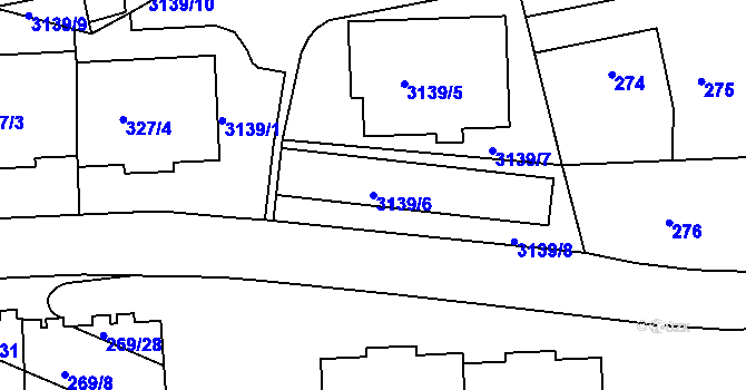 Parcela st. 3139/6 v KÚ Krč, Katastrální mapa