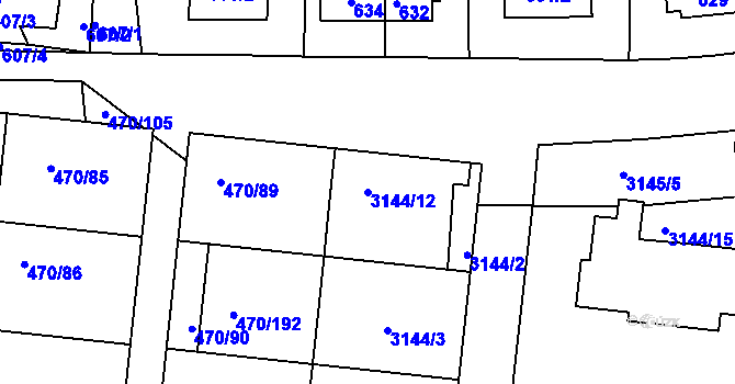 Parcela st. 3144/12 v KÚ Krč, Katastrální mapa