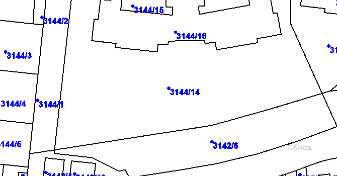 Parcela st. 3144/14 v KÚ Krč, Katastrální mapa