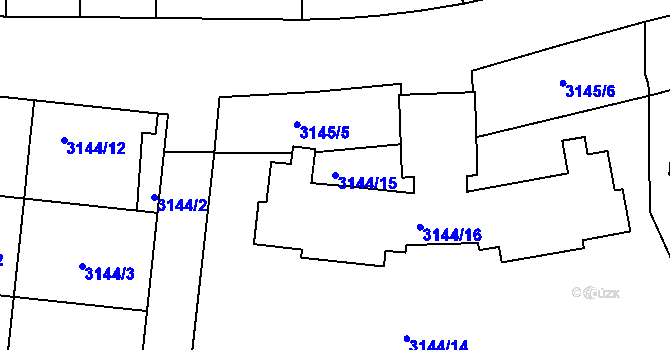 Parcela st. 3144/15 v KÚ Krč, Katastrální mapa