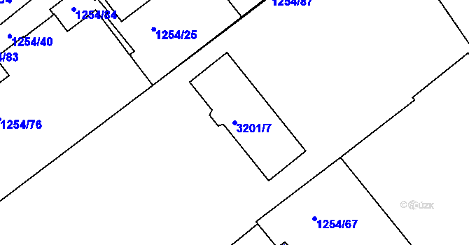 Parcela st. 3201/7 v KÚ Krč, Katastrální mapa