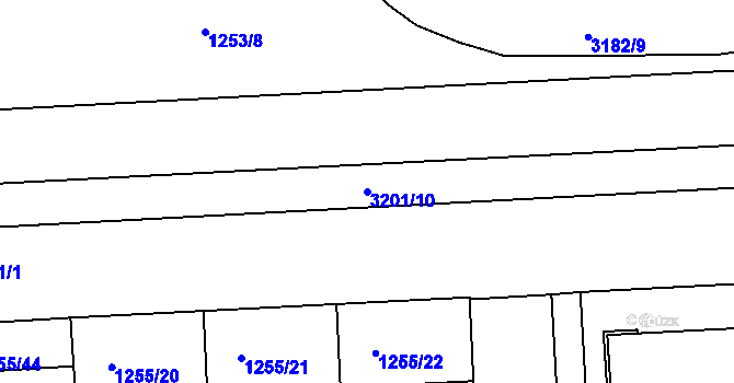 Parcela st. 3201/10 v KÚ Krč, Katastrální mapa