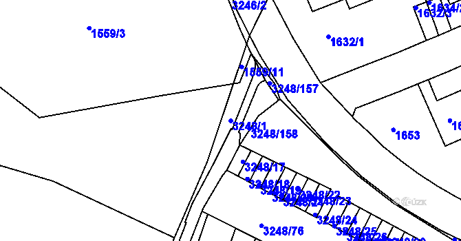Parcela st. 3248/1 v KÚ Krč, Katastrální mapa